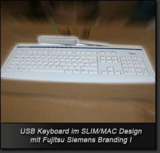 Fujitsu Computer Keyboard PC Tastatur USB WEISS MAC Design TOP  