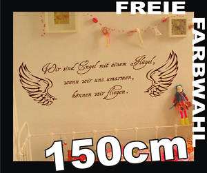 ENGEL Flügel Spruch i3 WANDTATTOO Schlafzimmer   150cm  