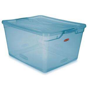 Rubbermaid 71 qt. Clever Store Latching Tote in Caribbean Blue 