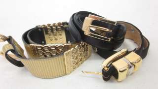 LOT 3 CACHE DON CASTER LIZ CLAIBORNE Black Gold Belts  