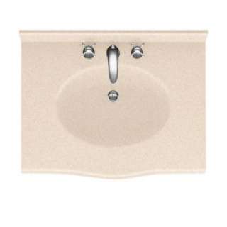 Swanstone Europa 31 In. Solid Surface Vanity Top in Tahiti Sand With 