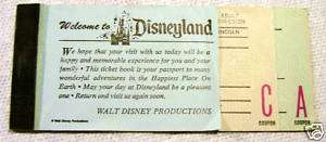 Disneyland Ticket Book [Adult Admission] circa 1970s  