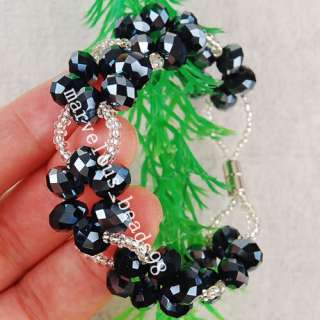 Black Bile Crystal Necklace Bracelet Earring Set H0313  