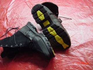 New Ralph Lauren Polo Tavin Rollover Boots Black/Buff Leather/Plaid