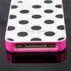 Black Polka Dots hard case 3 piece case for Apple iPhone 4 4s screen 