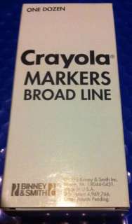 12 Black Crayola Markers Broad Line Wedge Non Toxic 071662722517 