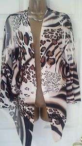 NWT CACHE GORGEOUS Leopard Animal Print Wrap Sweater Jacket M $98 