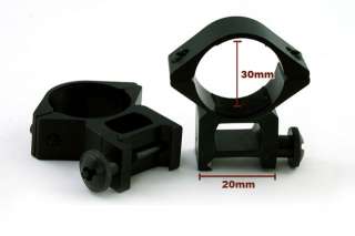 Pair of 30mm High Profile Scope Ring Mount 30 20H  