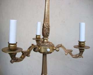 Great old French bronze & marble floor lamp # 06874  