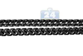   Sterling Silver Black PVD Mens Custom Franco Link Chain 40 inches Long