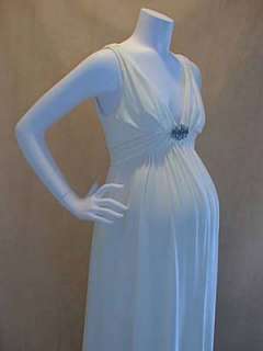   Maternity Dress Brooch Wedding SMALL Formal Maxi Gown Bridal SM  