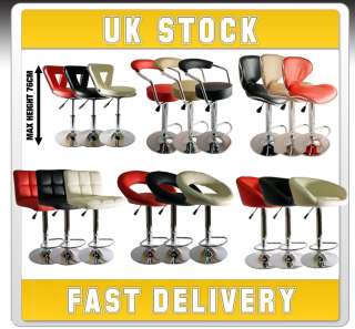 NEW FAUX LEATHER KITCHEN BREAKFAST BAR STOOLS BARSTOOL CREAM RED BLACK 