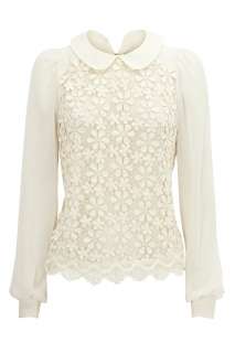 BNWT WAREHOUSE LACE FRONT PETER PAN SHELL TOP SIZE 12  