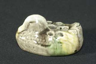 Duck Shaped Flower Frog Heavy Gloss Glaze Vtg  