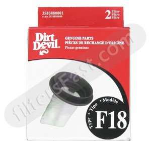 Dirt Devil Dirt Devil F18 Stick Vac Filter (2 Pack) Part # 3SI0880001 