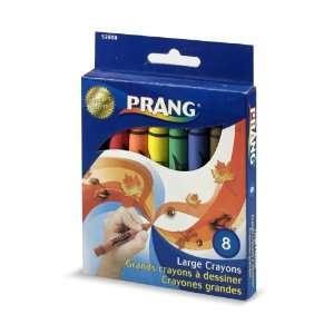  Dixon Prang LARGE Crayons, Large, Classic Colors, 8 Color 