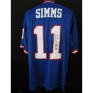 Phil Simms Autographed/Signed Giants Jersey PSA/DNA