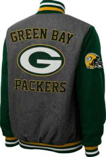 Green Bay Packers Grey Wool Varsity Jacket 