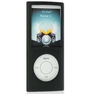  Solid Black Silicone Case fits Apple iPod nano 4th Gen 8Gb 