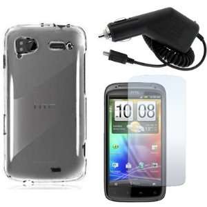    Clear Crystal Hard Plastic Skin Case Cover + Car Charger + Clear 