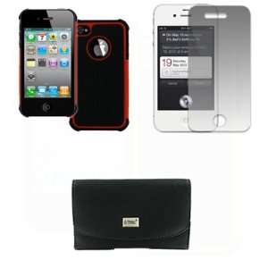  EMPIRE Apple iPhone 4s Black Leather Case Pouch with Belt 