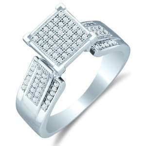  Size 8.5   10K White Gold Diamond Engagement OR Fashion 