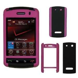  Pink and Black Rubberized Slide Snap On Cover Hard Case Cell Phone 