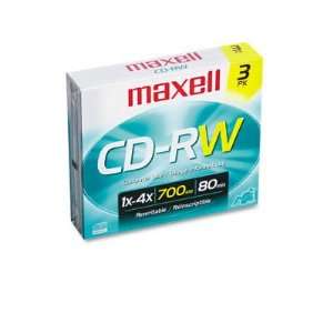  New CD RW Discs 700MB/80min 4x w/Slim Jewel Cases Case 