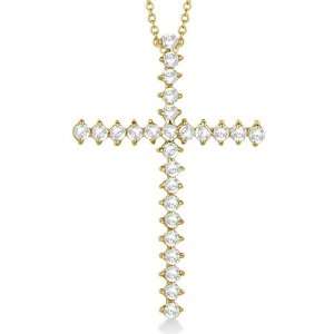 Diamond Cross Pendant Necklace 14kt Yellow Gold (1.00ct)