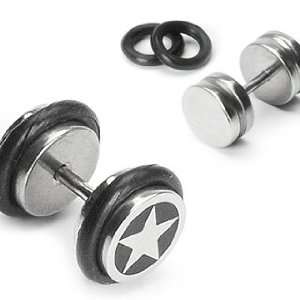   ™ Earrings Rings Fake Cheater Star Plug 16 gauge   Sold as a pair
