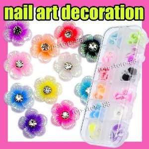  60 Acrylic Flower Rhinestones Nail Art Decoration 207 