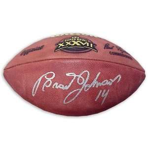  Brad Johnson Autographed Football  Details Super Bowl XXXVII, Pro 