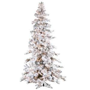   Lit Flocked Layered Spruce Artificial Christmas Tree   Multi Lights
