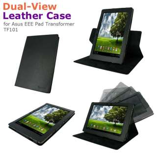  Dual View Leather Folio Case Stand Cover for Asus EEE Pad TF101 Tablet