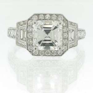  3.18ct Asscher Cut Diamond Engagement Anniversary Ring 