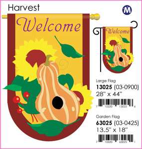 28 X 44 WELCOME HARVEST AUTUMN OUTDOOR FLAG  