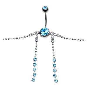  Blue Beauty Jeweled Belly Chain Jewelry