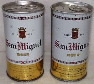 San Miguel Beer~San Miguel Brewery~Philippines~2 Beer Cans~Steel 