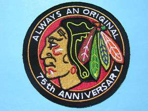 CHICAGO BLACKHAWKS 75th ANNIVERSARY NHL JERSEY PATCH  