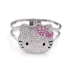    Cute Hello Kitty Rhinestone Bangle Bracelet 