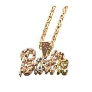   NICKI MINAJ BARBIE Pendant w/18 Chain Gold Small NEW Multi Jewelry