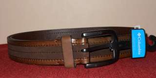 MENS COLUMBIA BROWN GENUINE LEATHER/SUEDE BELTS NWT MSRP $28 SIZES 32 
