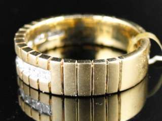 14K BRUSHED GOLD MENS DIAMOND WEDDING BAND RING .52 CT  