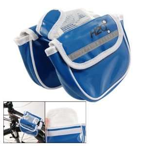   Sides Faux Leather Blue Bag for Bicycle Front Tube