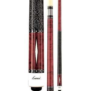 Lucasi Traditional Crimson stained Two piece Billiard Pool Cue Stick 