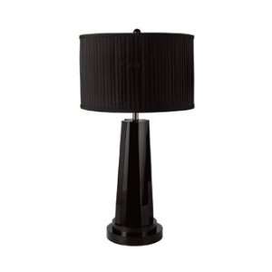  Bel Air 1 Light Black Genuine Crystal Table Lamp CTL 220 