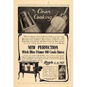 1907 Ad Rayo Lamp Blue Flame Cook Stove Standard Oil   Original Print 