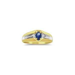  0.02 CT 6X4 OVAL BLUE STAR SAPPHIRE MENS RING 6.0: Jewelry