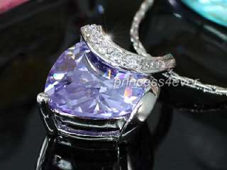Carat Purple Sapphire Heart Pendant & Necklace SN288  