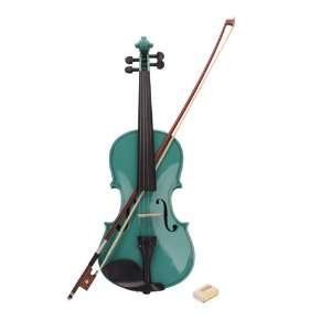   New 4/4 Green Acoustic Violin + Case+ Bow + Rosin: Musical Instruments